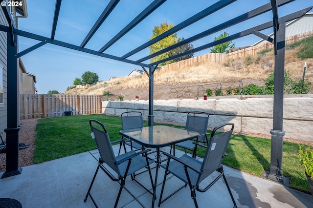 view of patio with a pergola