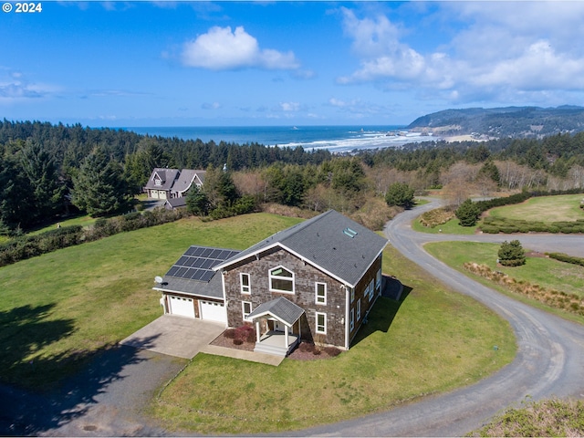 32227 Seascape Ln, Cannon Beach, OR 97110 - view from above of property featuring a nearby body of water and a heavily wooded area