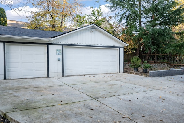 view of garage