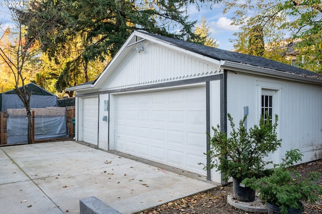 view of garage