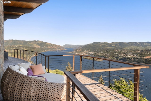 balcony with a mountain view