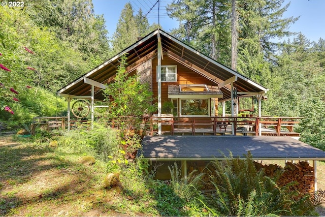 view of community featuring a wooden deck