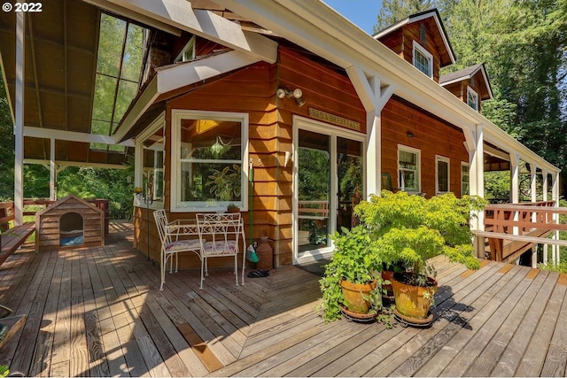 view of wooden deck