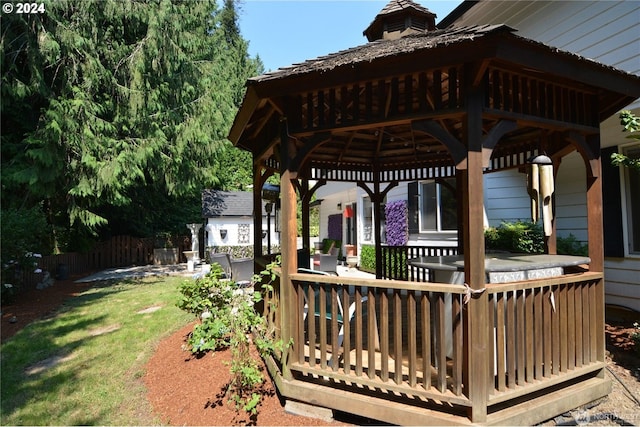 deck with a gazebo