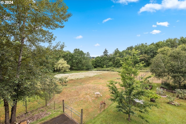 exterior space with a rural view