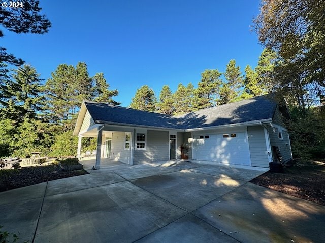 view of front of house with a garage