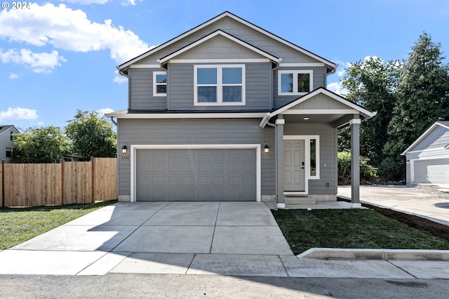 view of front facade featuring a garage