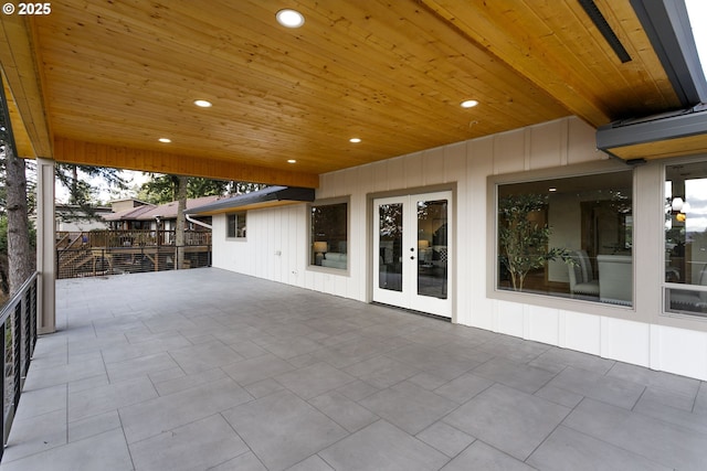 view of patio / terrace featuring french doors