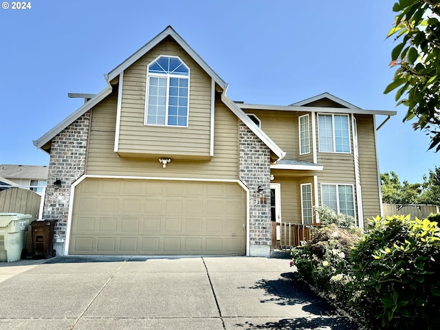 view of property featuring a garage