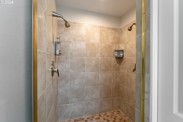 bathroom featuring a shower stall