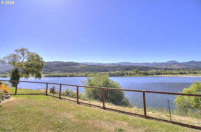 view of water feature with a mountain view