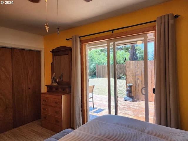 bedroom with access to outside