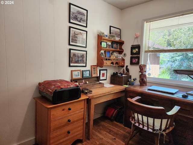 office area featuring wood finished floors