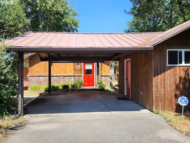 view of car parking with an attached carport