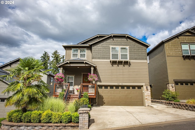 craftsman-style house featuring a garage