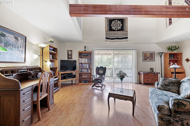 living room featuring light wood-type flooring