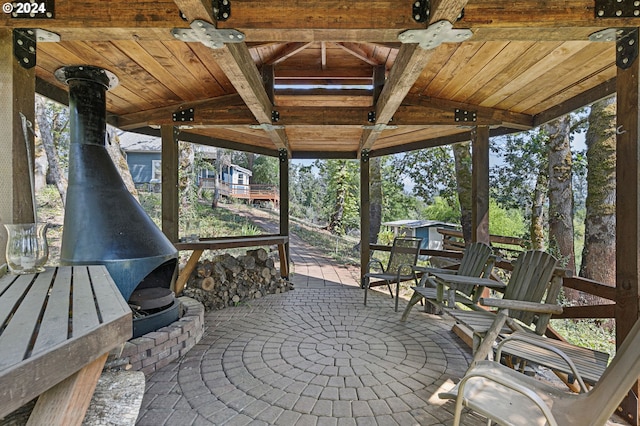 view of patio / terrace featuring a gazebo