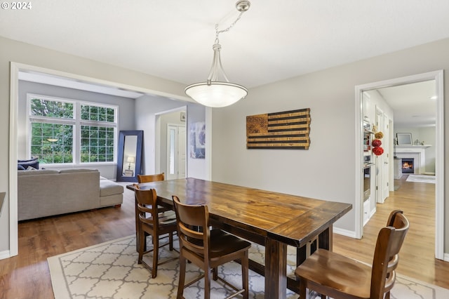 dining room with wood-type flooring