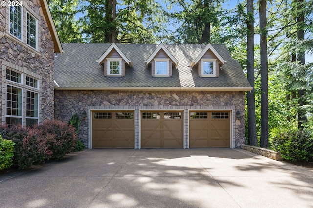 view of garage