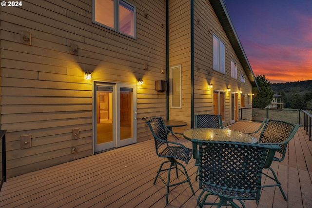 view of deck at dusk