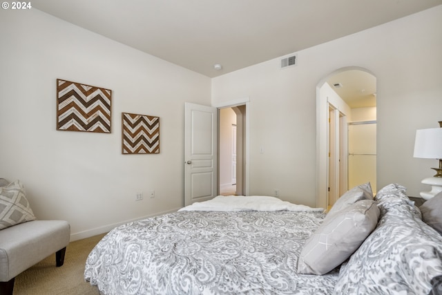 bedroom with carpet floors