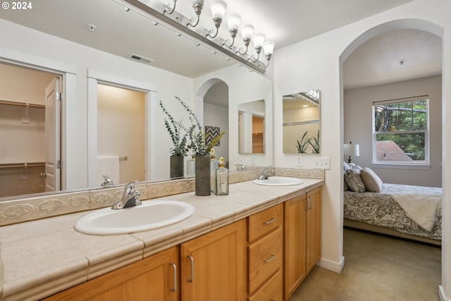 bathroom featuring double sink vanity