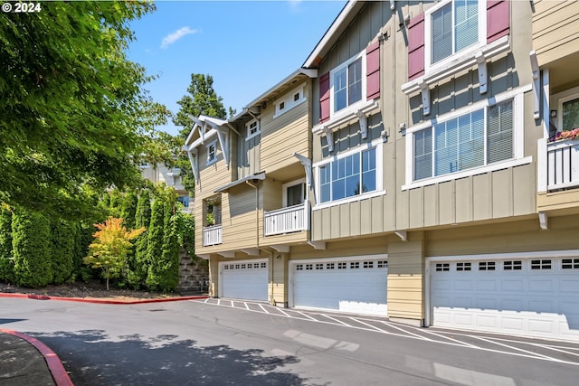 view of property featuring a garage