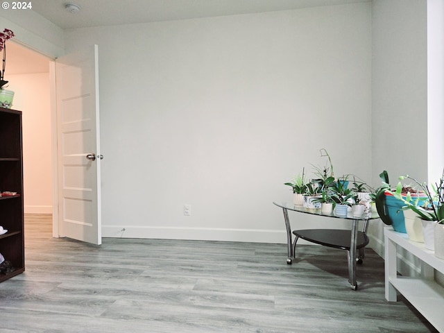 office space featuring light hardwood / wood-style floors