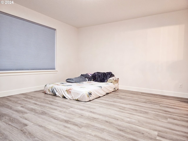 bedroom with light hardwood / wood-style flooring