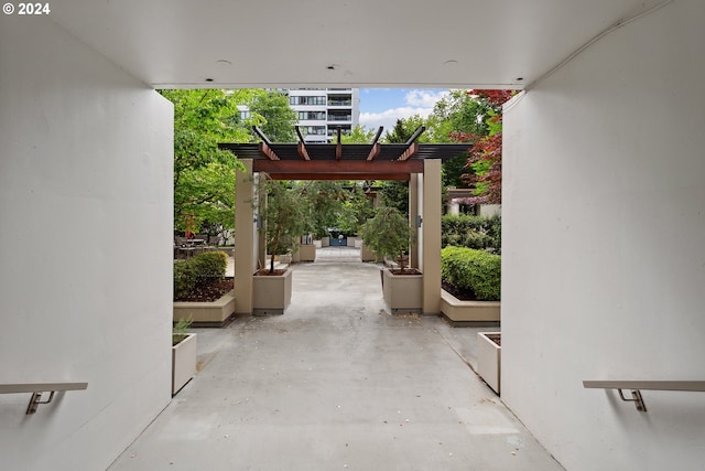 view of patio with a pergola