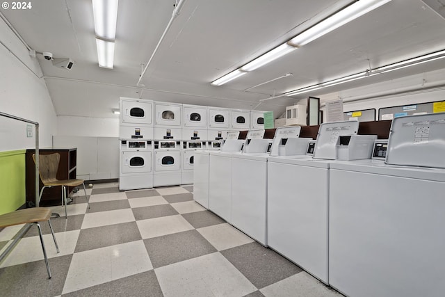 laundry room with separate washer and dryer and stacked washing maching and dryer