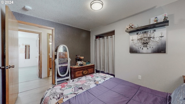 bedroom with a textured ceiling