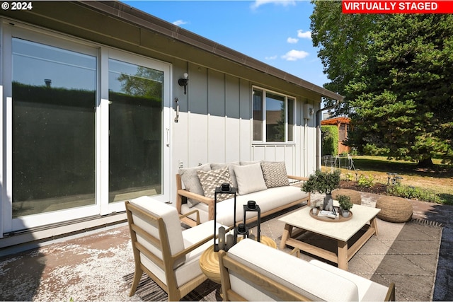 view of patio featuring an outdoor hangout area