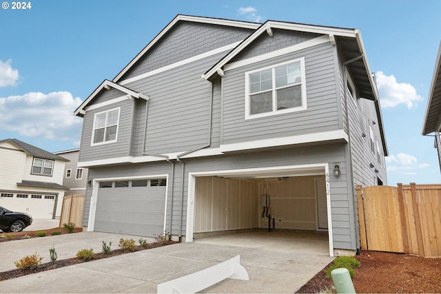 view of front of home with a garage