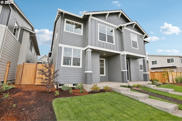 view of front of home with a front yard