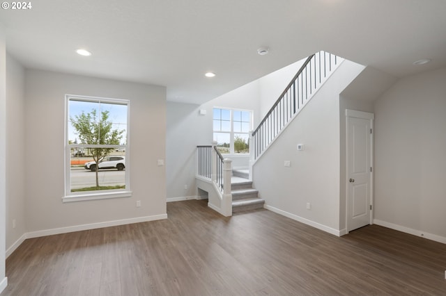 interior space with hardwood / wood-style floors