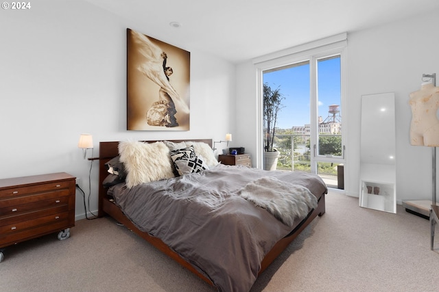 bedroom with carpet