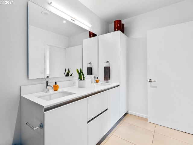 bathroom featuring vanity and tile patterned floors