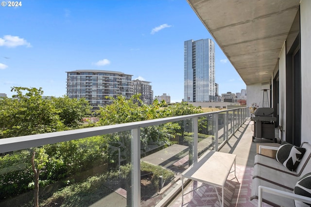 balcony with a grill