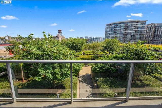 balcony featuring a city view