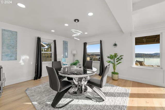 dining area featuring light hardwood / wood-style flooring