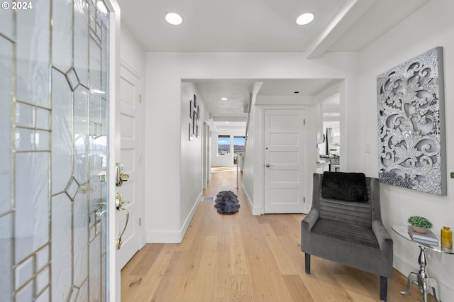 entryway featuring light hardwood / wood-style flooring