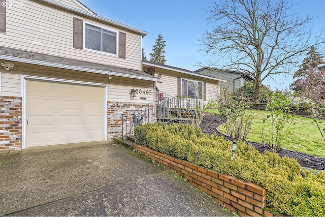 split level home with a garage