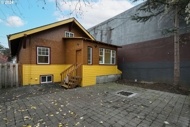 rear view of property with a patio