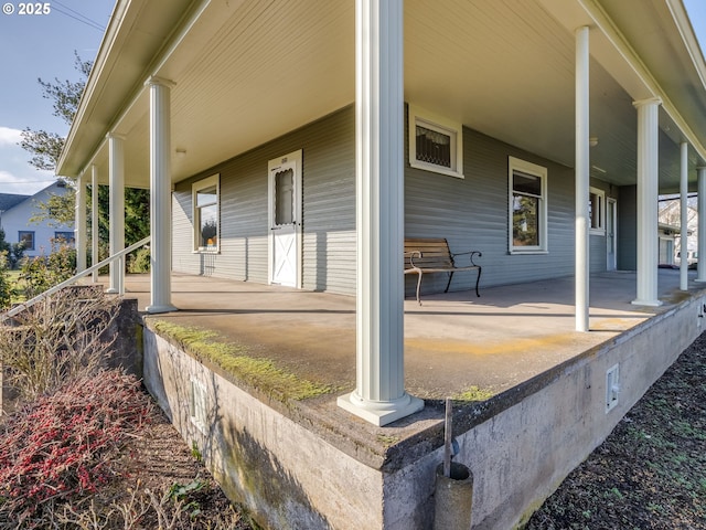 view of patio / terrace featuring covered porch