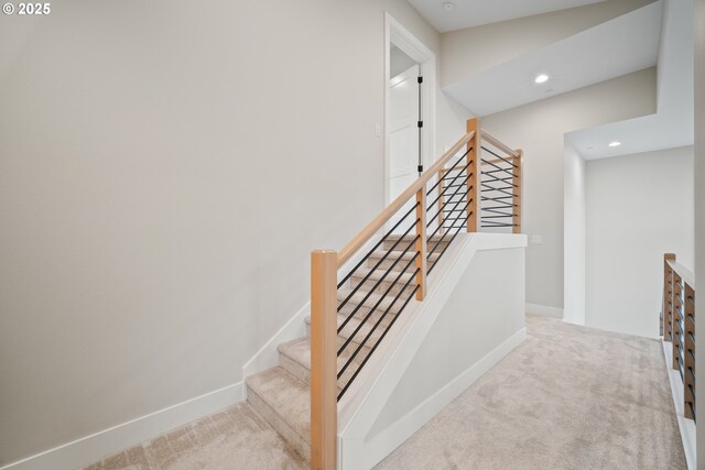 1669 NW Goodwin St, Camas, WA 98607 - stairs with carpet, recessed lighting, and baseboards