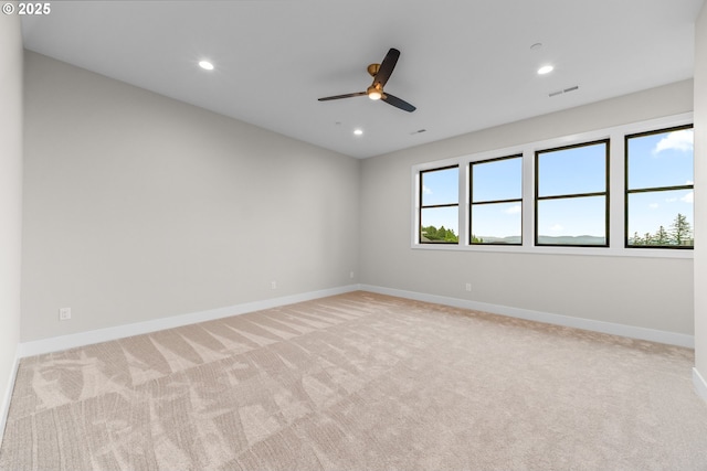 1669 NW Goodwin St, Camas, WA 98607 - unfurnished room featuring light carpet, baseboards, recessed lighting, and ceiling fan