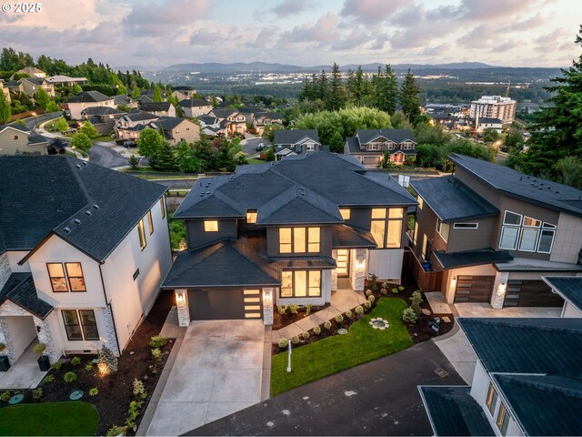 1669 NW Goodwin St, Camas, WA 98607 - aerial view of residential area featuring a mountain backdrop
