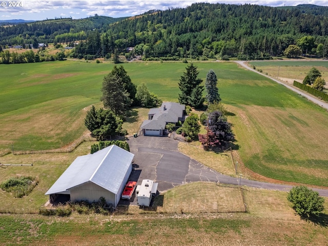 aerial view with a rural view