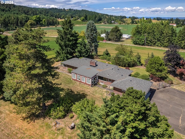 bird's eye view featuring a rural view